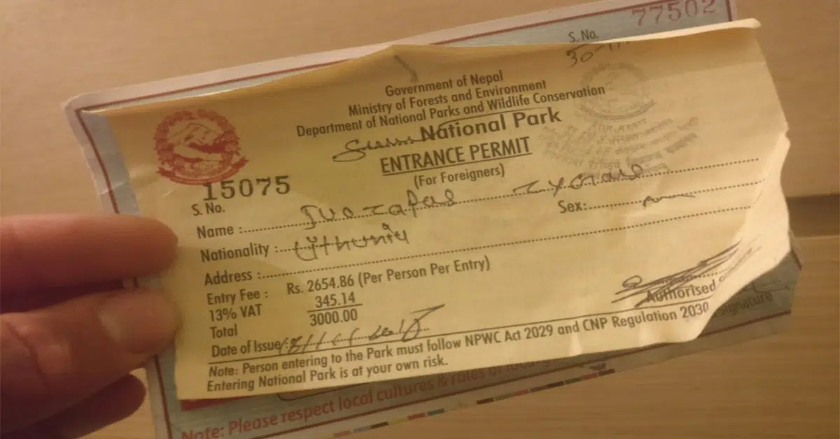 sagarmaptha-national-park-permit-slip-for-EBC-trekking